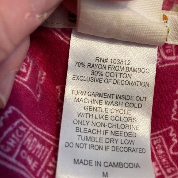 NWOT chick flicks and popcorn bamboo flannel pj top w/ contrasting trim BFF nite - Picture 13 of 16